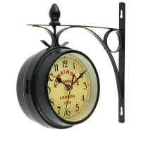 Часы настенные интерьерные Kensington station, двусторонние, на подвесе, бесшумные, плавный ход, d=12 см, от батареек 2&times;АА