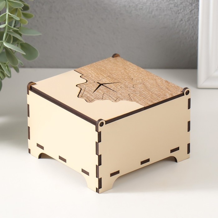 Шкатулка комбинированная  Шкатулка комбинированная "Лист" 10,5х10х7 см