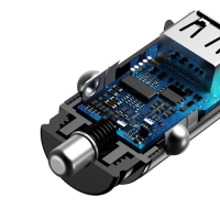 Автомобильное зарядное устройство Baseus, USB, Type-C, 5 А, QC 3.0, чёрное