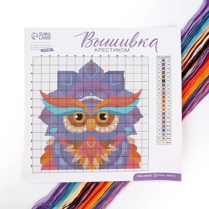 Вышивка крестиком «Мудрость совы», набор для творчестваа, набор для творчества, 25 х 25 см Вышивка крестиком «Мудрость совы», набор для творчестваа, набор для творчества, 25 х 25 см