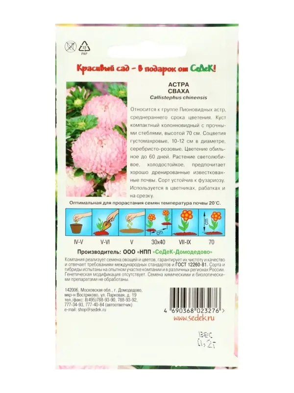 Набор семян Астра Набор семян Астра "Сваха , 5 шт.