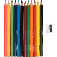 Карандаши цветные KOLORES трехгр. JUMBO 12шт/наб,точилка,карт.тубус 93515