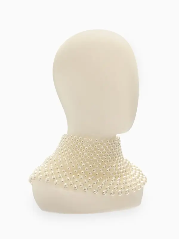 Колье-чокер жемчуг "Богема" россыпь, цвет белый  d=8/10/12