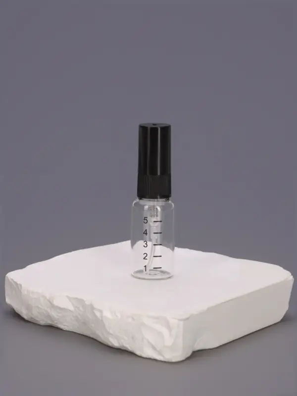 Флакон для парфюма, с распылителем, 5 мл, фасовка - 10 шт., чёрный, прозрачный