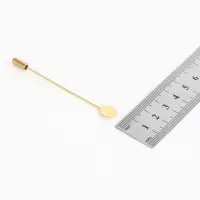 Основа &laquo;Брошь-игла&raquo; L= 7.5 см, площадка 9 мм, (набор 5 шт.), цвет золото