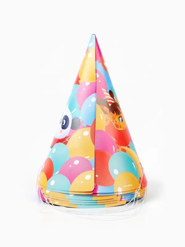 Набор колпаков праздничных «С Днём рождения, весёлые зверята», 6 шт Набор колпаков праздничных «С Днём рождения, весёлые зверята», 6 шт