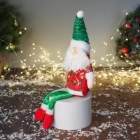 Игрушка мягкая &laquo;Дед Мороз в сияющем костюме с длинными ножками&raquo; 42&times;19 см, красно-зелёный