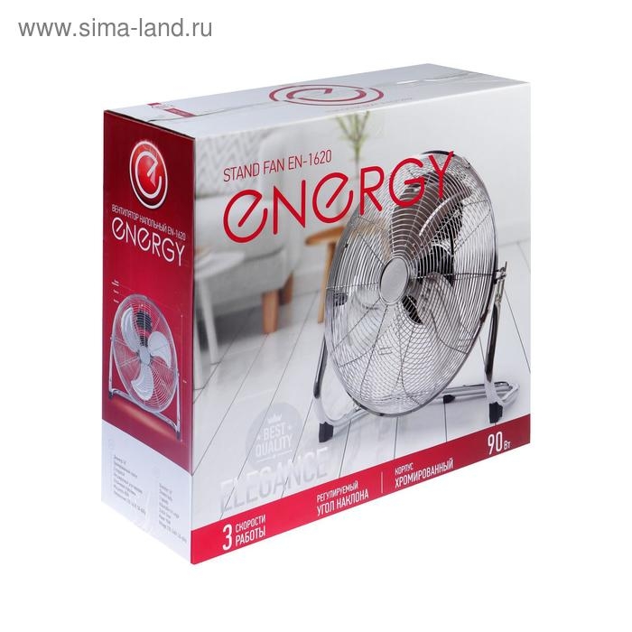Вентилятор ENERGY ELEGANCE EN-1620, напольный, 90 Вт, 3 скорости, 40 см, серебристый Вентилятор ENERGY ELEGANCE EN-1620, напольный, 90 Вт, 3 скорости, 40 см, серебристый