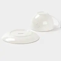 Чайная пара Доляна &laquo;Млечный путь&raquo;, 2 предмета: чашка 220 мл, блюдце d=13.5 см, фарфор, белая в крапинку