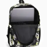 Рюкзак школьный на молнии, с карманами, с принтом, размер 30&times;13&times;42 см, жёлтый/серый