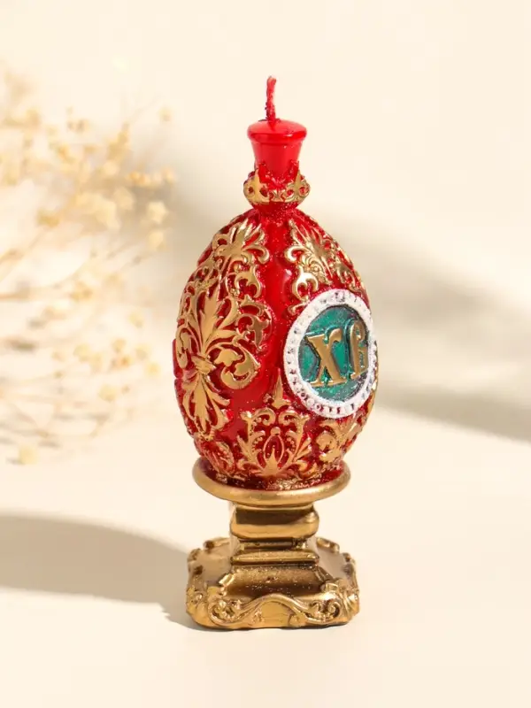 Свеча декоративная "Пасхальное яйцо с орнаментом №1" 5х12 см, 95 гр