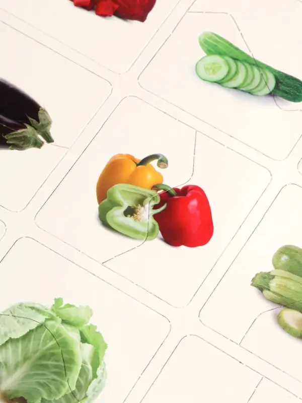 Магнитные пазлы половинки "Фрукты и овощи"