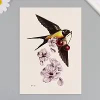 Переводная тату на тело цветная &laquo;Ласточка&raquo;, 26.1&times;14.6 см