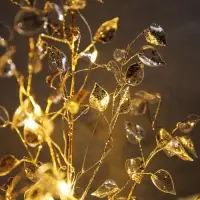Светодиодный куст &laquo;Листья&raquo; 35&times;26&times;3 см, 10 LED, постоянное свечение, от батареек CR2032&times;2 (в комплекте), свечение тёплое белое