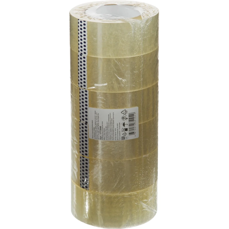 Клейкая лента упаковочная 48мм х 132м, прозрачный, 43мкм, 6 шт/уп