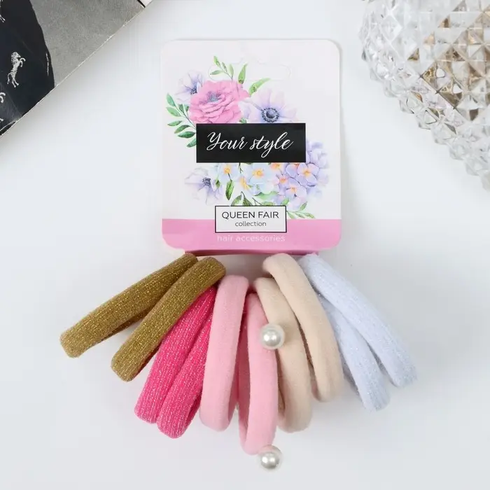 Резинка для волос Резинка для волос "Синди люкс" (набор 10 шт) нежность, 4 см