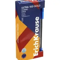 Ручка шариковая ErichKrause ULTRA-100 Gold Stick Classic, 0.5, Super Glide, синяя