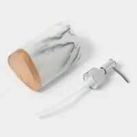 Аксессуары для ванной &laquo;Мрамор&raquo;, 3 предмета, мыльница, дозатор 230 мл, стакан, белые