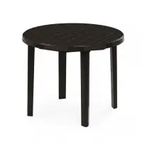 Стол круглый, 90&times;90&times;75 см, пластиковый, коричневый
