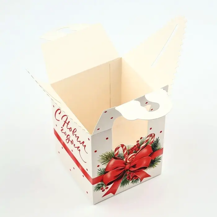 Коробка новогодняя складная «Бант новогодний» 9 х 11 х 9 см Коробка новогодняя складная «Бант новогодний» 9 х 11 х 9 см