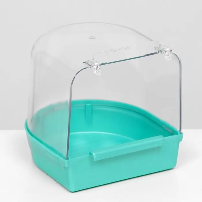 Купалка для птиц, 145&times;136&times;140 мм, пластик, светло-зелёный перламутр