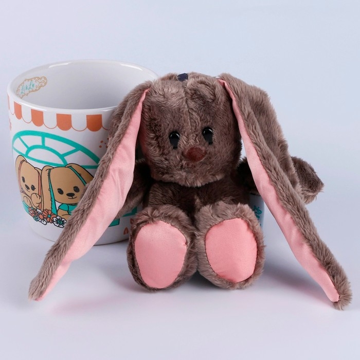 Набор  Набор "Зайка Li" игрушка в кружке, заяц, 16 см