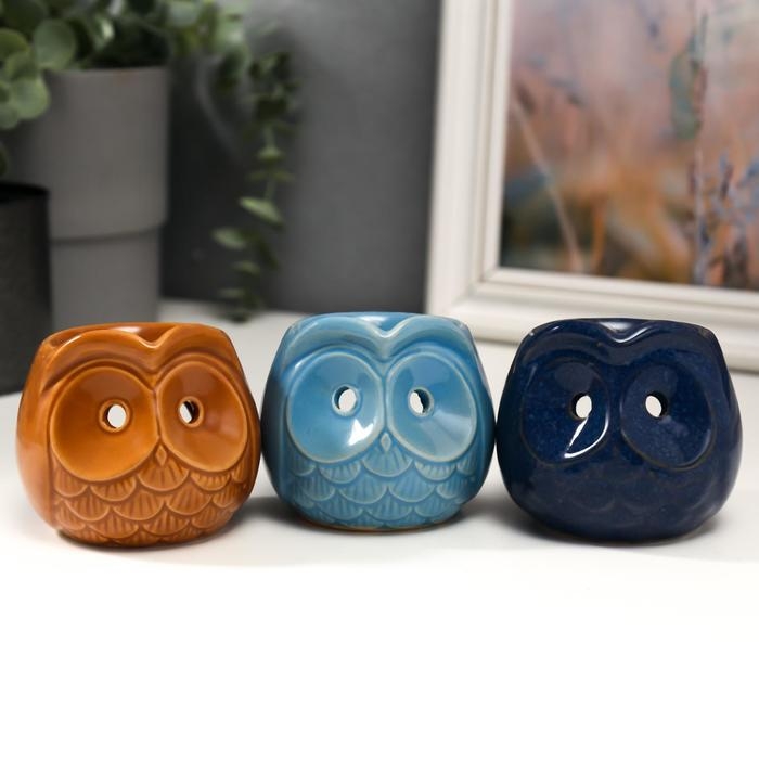 Аромалампа керамика  Аромалампа керамика "Совёнок" под шамот МИКС 6,7х7,5х7,5 см