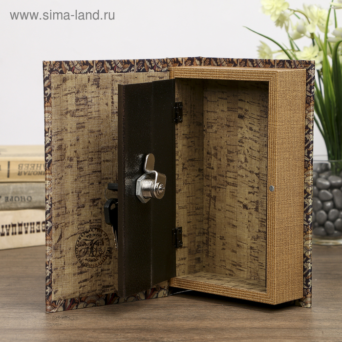 Сейф-книга дерево под шёлк Сейф-книга дерево под шёлк "Чертополох" 21х13х5 см