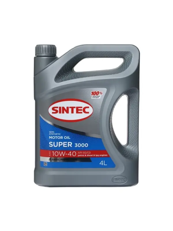 Масло моторное Sintec Super 3000 10W-40, SG/CD, п/синтетическое, 4 л 600240