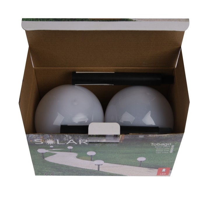 Садовый светильник на солнечной батарее «Малый шар», 10×32×10 см, 1 LED, свечение белое