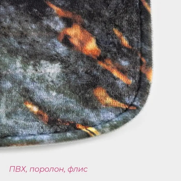 Коврики для ванной и туалета Доляна &laquo;Мрамор&raquo;, 2 шт., 79&times;50 см, 50&times;39 см, серые