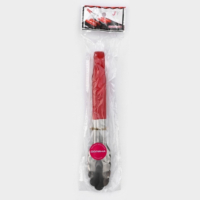 Щипцы кухонные Доляна «Краски», 23×3,5 см, 201 сталь, цвет красный Щипцы кухонные Доляна «Краски», 23×3,5 см, 201 сталь, цвет красный