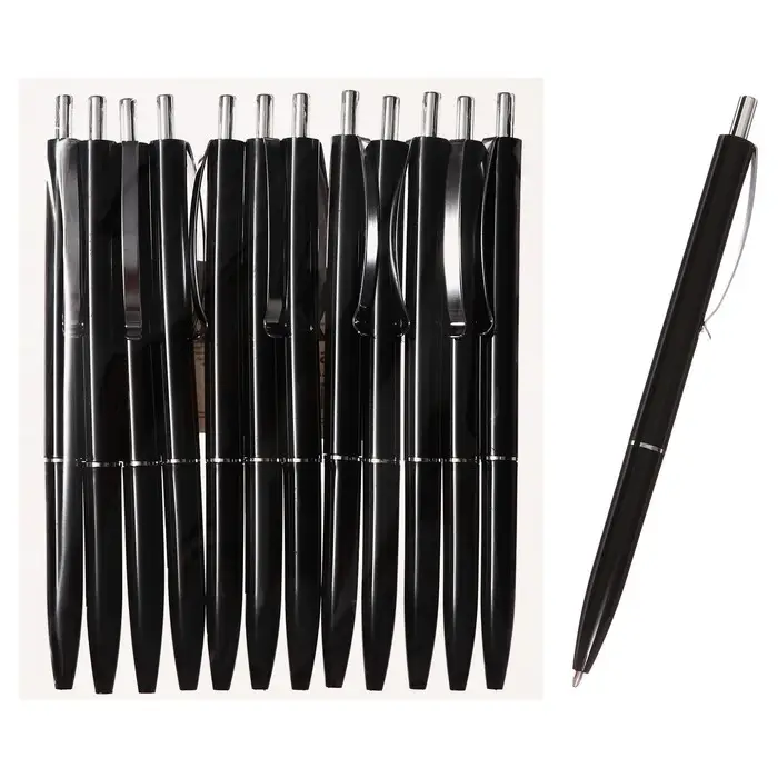 Ручка шариковая автоматическая Calligrata, 1.0 мм, под логотип, корпус чёрный, стержень синий