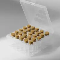 Набор баночек для хранения бисера, d=2&times;4 см, 25 шт., в контейнере, 11&times;11&times;5 см