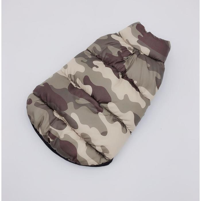 Куртка для собак двухсторонняя с принтом, размер 16 (ДС 36 см, ОГ 46 см, ОШ 35 см), чёрная Куртка для собак двухсторонняя с принтом, размер 16 (ДС 36 см, ОГ 46 см, ОШ 35 см), чёрная