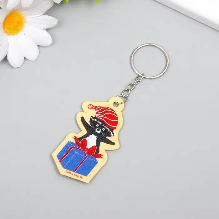 Брелок EVA Брелок EVA "Енотик в колпаке, с подарком" 3,5х6,3 см