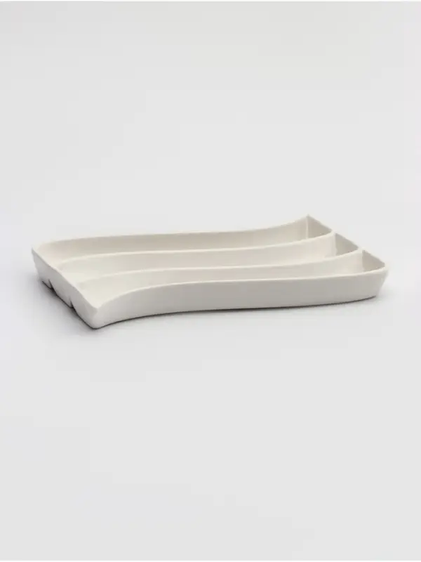 Блюдо для оливок, 3 ячейки, 21.5&times;15&times;2.5 см, фарфор, белое