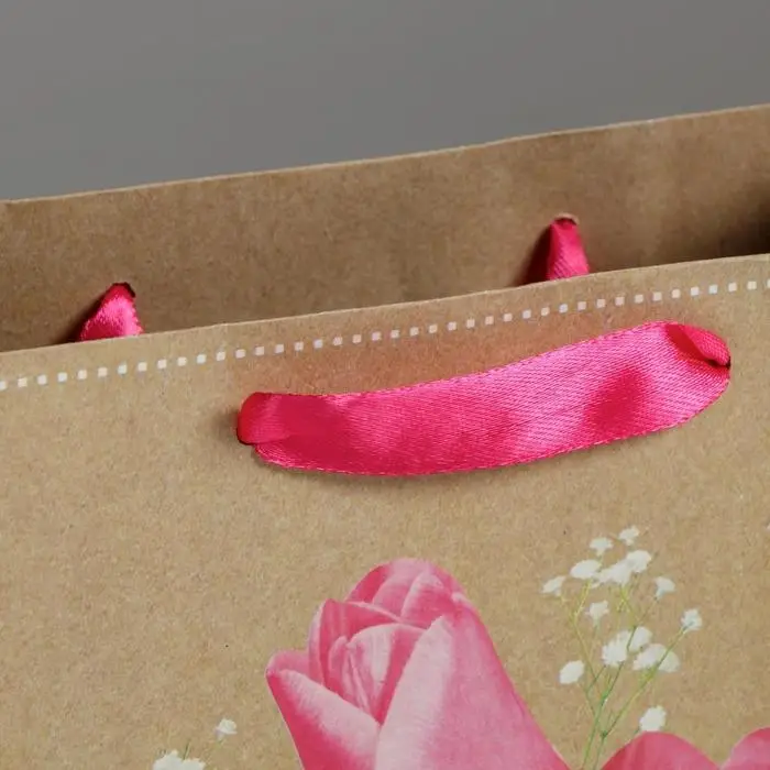 Пакет подарочный крафтовый вертикальный, упаковка, &laquo;С 8 марта!&raquo;, MS 18 х 23 х 8 см