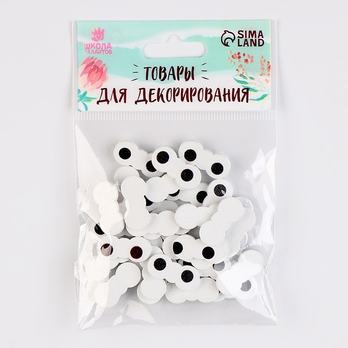 Глаза деревянные , набор 40 шт., размер 1 шт. — 1,6 × 1 см Глаза деревянные , набор 40 шт., размер 1 шт. — 1,6 × 1 см