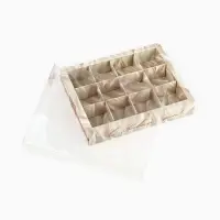 Коробка под 12 конфет с ячейками &laquo;Новогодний бант&raquo;, 14.5&times;18.5&times;3 см