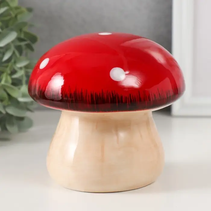 Копилка для денег &laquo;Мухоморчик&raquo;, керамика, 13.3&times;13.3&times;13.3 см