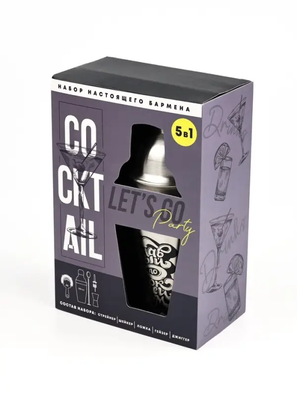 Набор для приготовления коктейлей Cocktail, 5 предметов