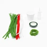 Набор для творчества цветы из пушистой проволоки в горшке, розовый цветок