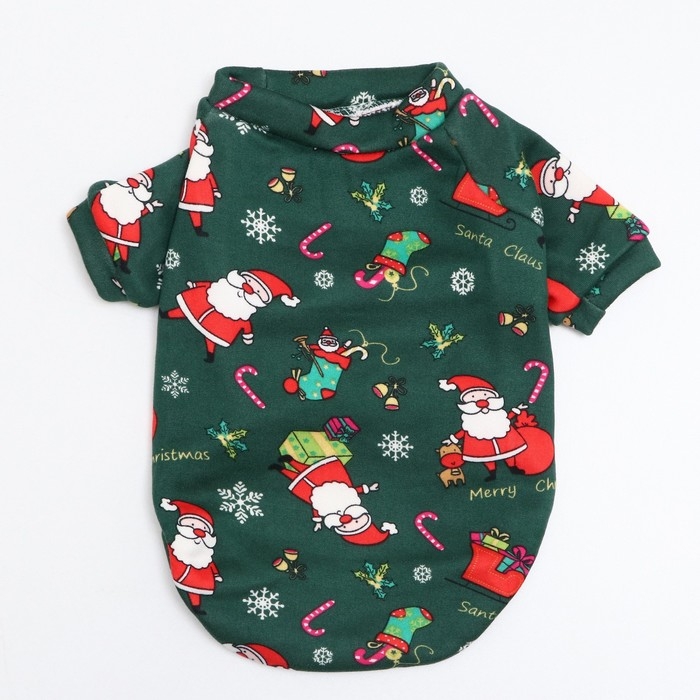Новый год. Кофта новогодняя для животных  Новый год. Кофта новогодняя для животных "Подарки", размер S, зелёный (ДС 26, ОШ 22, ОГ 34 см)