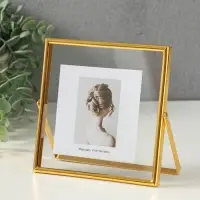 Фоторамка металл на 1 фото 15х15 см "Лофт" золото гальваника 1,2х15,5х15,5 см Фоторамка металл на 1 фото 15х15 см "Лофт" золото гальваника 1,2х15,5х15,5 см