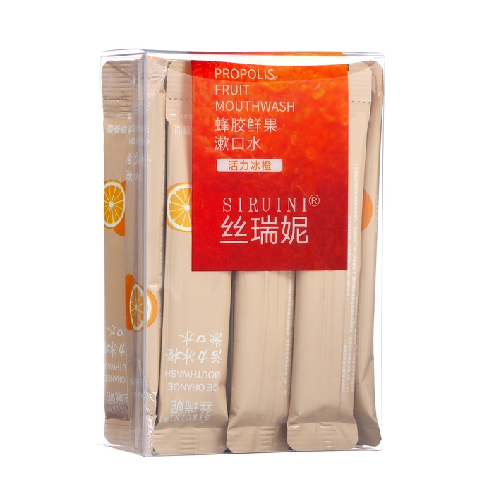 Набор ополаскивателей для рта в стиках со вкусом апельсина, 20шт по 10 мл Набор ополаскивателей для рта в стиках со вкусом апельсина, 20шт по 10 мл