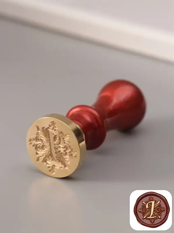 Печать для сургуча с пластиковой ручкой &laquo;Буква I на вензеле&raquo;, 2.5&times;2.5&times;6.3 см