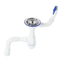 Сифон для мойки Unicorn B425P, 3 1/2" &times; 40 мм, прямоуг.перелив, пласт.ручка, с гофрой 40/50 мм