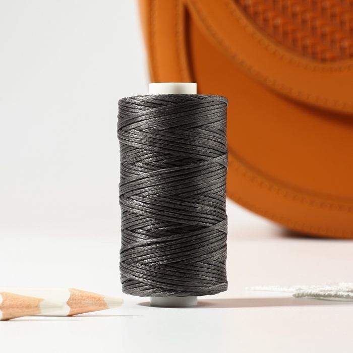 Нитки вощёные, плоские, 210D/16, 1 мм, 50 ± 2 м, цвет графит Нитки вощёные, плоские, 210D/16, 1 мм, 50 ± 2 м, цвет графит