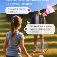 Набор для бадминтона ONLYTOP &laquo;Пони&raquo;: 2 ракетки 44 см, 2 волана, мяч, чехол, красный